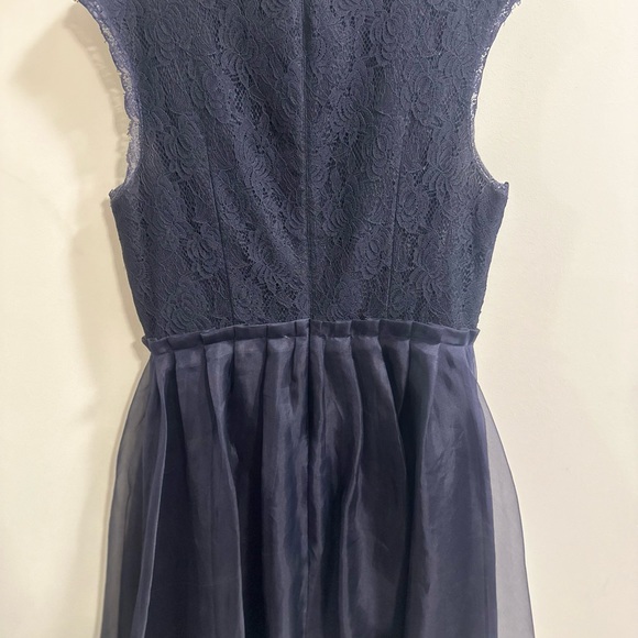Sleeveless Ted Baker dress in Dark Blue, lace top, chiffon skirt over silk (4) - Picture 2 of 3